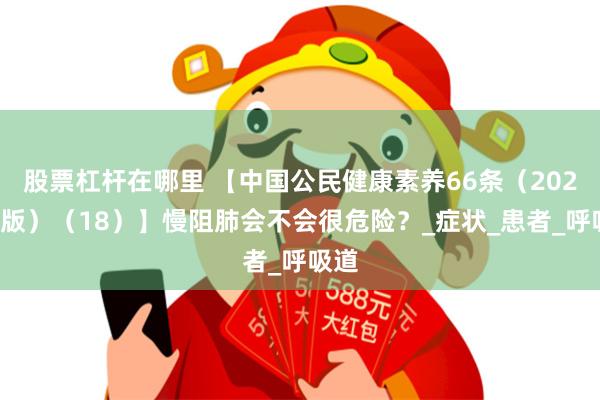 股票杠杆在哪里 【中国公民健康素养66条（2024年版）（18）】慢阻肺会不会很危险？_症状_患者_呼吸道